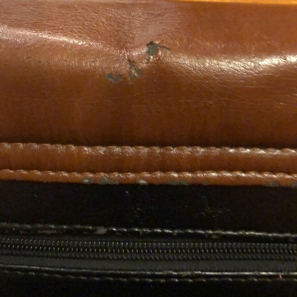 VINTAGE CALYPSO BLACK/BROWN CROSSBODY SHOULDER BAG PURSE MADE IN ITALY - #490 - Picture 12 of 16